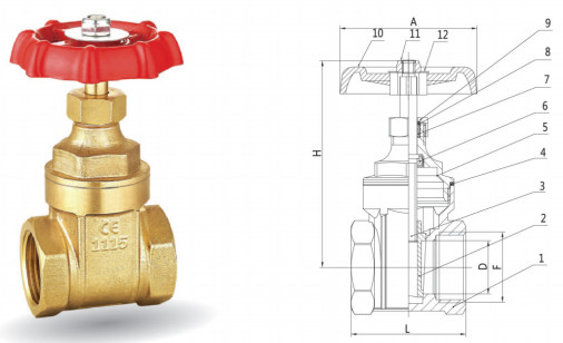 Акустическое омическое сопротивление женской запорной заслонки конца DN25 PN10 NPT латунное небольшое