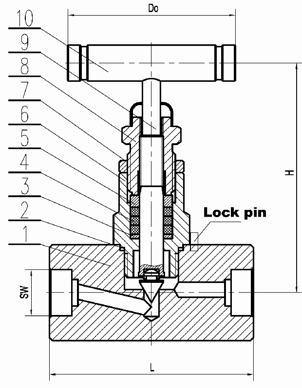 Высокое давление служило фланцем нормальный вентиль, привинченный игольчатый клапан Bonnet сделанный SS316 CF8M 0